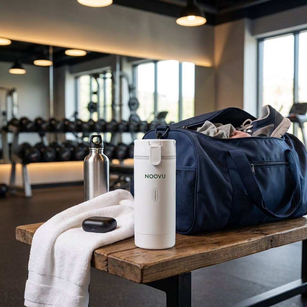 NOOVU Reise-Dispenser im Fitnessstudio